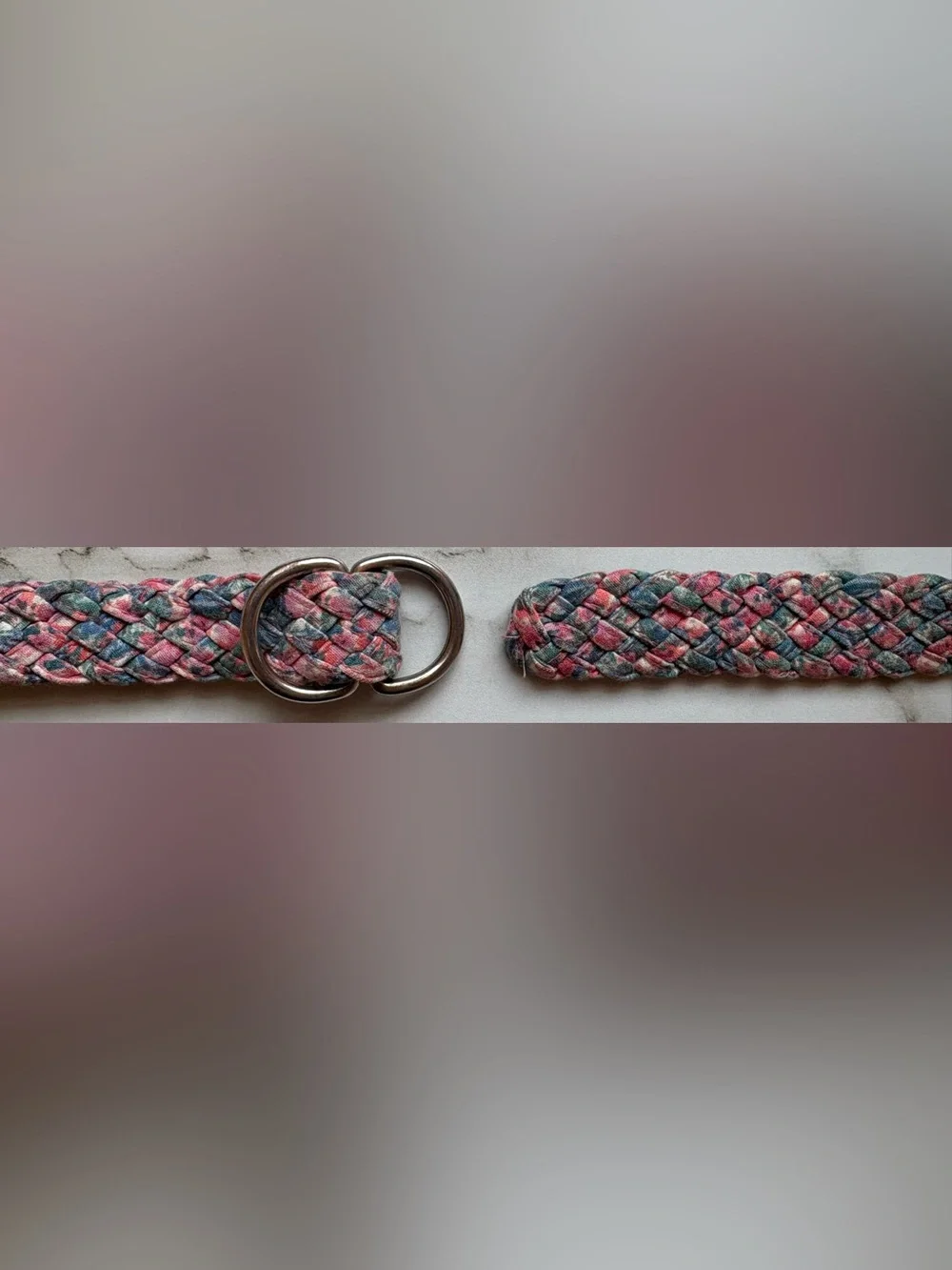 American Eagle Outfitters Braided Multi-Color Belt with Silver Rings